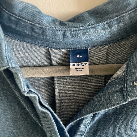 Casual Blue Denim Shirt Dress - Picture 3 of 5